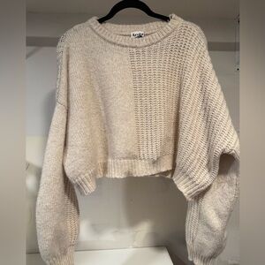 ARULA Beige Knit Crew Neck Sweater